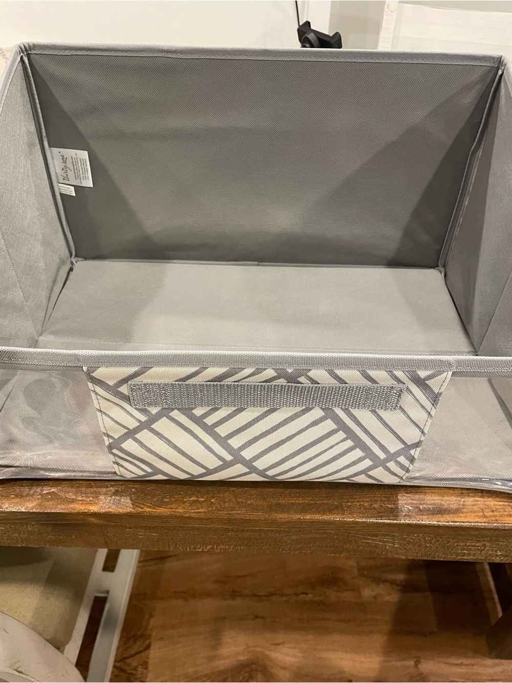 thirty-one Gray Fabric Storage Bin with Geometric Front Pocket